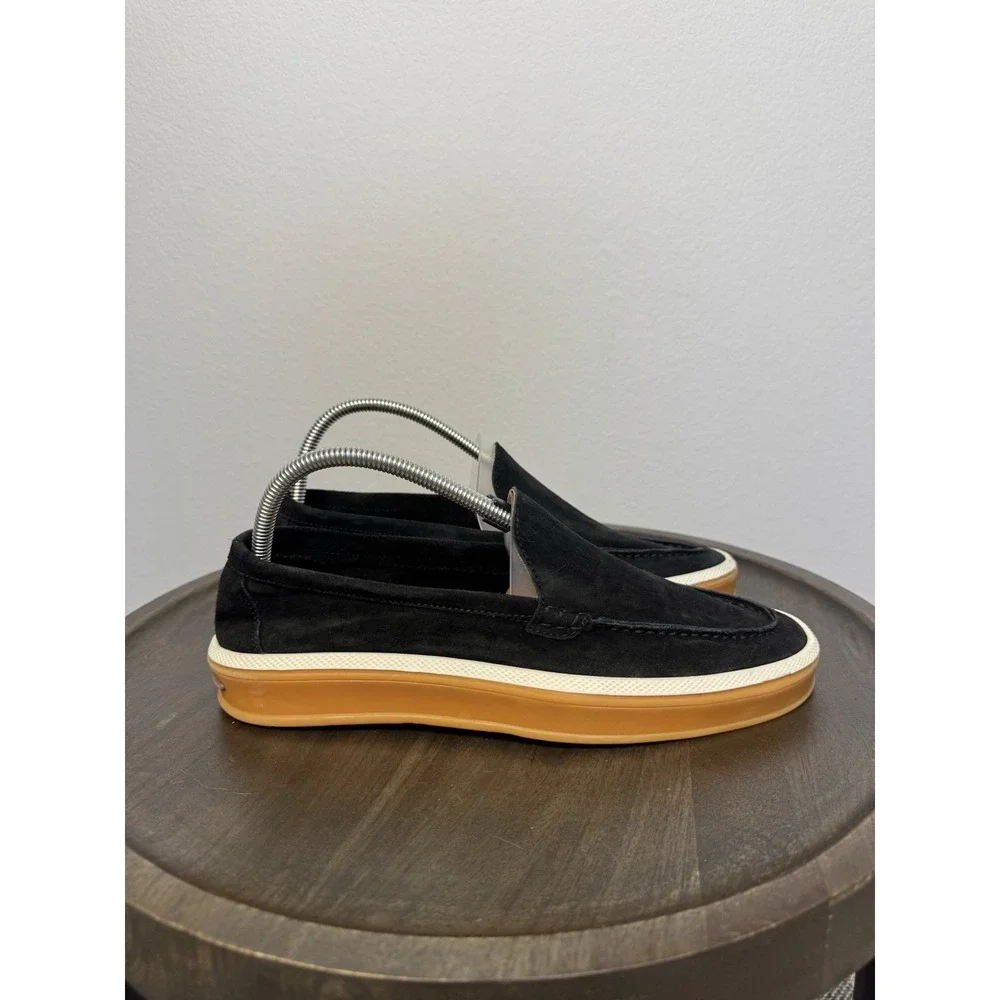 Loro Piana Summer Walk Shoes Men's Size 42 8.5 Black Classic Slip On Loafers